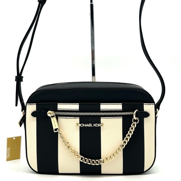Michael Kors Large EW Zip Chain Xbody Crossbody Bag Black - Picture 1 of 12